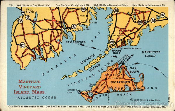 Detailed Map Of Martha's Vineyard