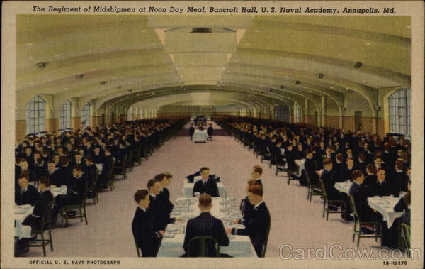 The Regiment of Midshipmen at Noon Day Meal, Bancroft Hall, U. S. Naval Academy Annapolis Maryland