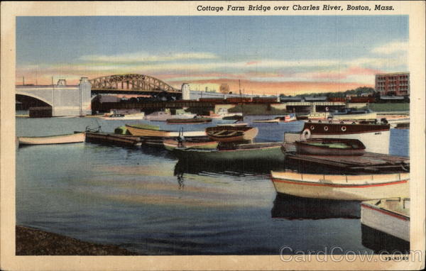 Cottage Farm Bridge over Charles River Boston Massachusetts