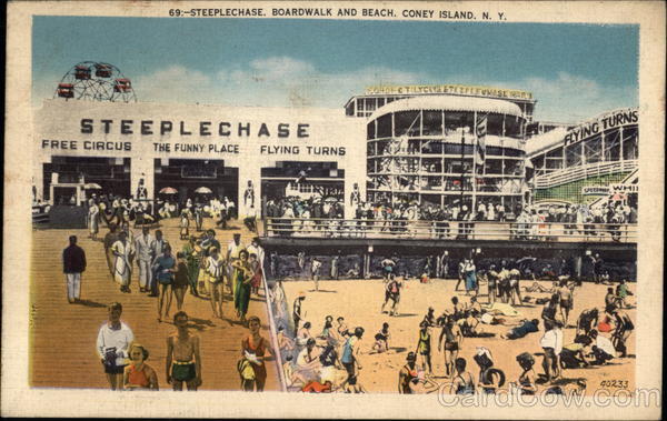 Steeplechase, Boardwalk and Beach Coney Island New York