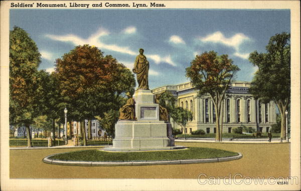 Soldiers' Monument, Library and Common Lynn Massachusetts