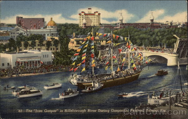 The Jose Gaspar in Hillsborough River During Gasparilla Festival Tampa Florida