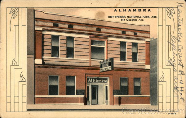 Alhambra Bath House Hot Springs Arkansas