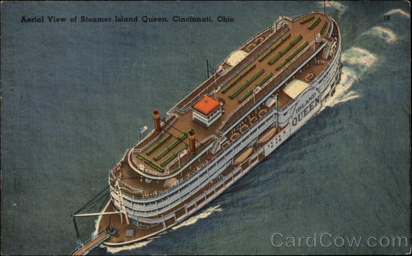Aerial View of Steamer Island Queen Cincinnati Ohio