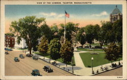 View of the Common Taunton, MA Postcard Postcard