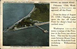 Bi-Centennial Marker Dedication July 26, 1932 Morgantown, MD Postcard Postcard