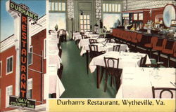 Durham's Restaurant Wytheville, VA Postcard Postcard