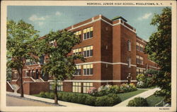 Memorial Junior High School Middletown, NY Postcard Postcard