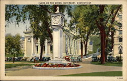 Clock on the Green Waterbury, CT Postcard Postcard