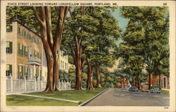 State Street Looking Toward Longfellow Square Postcard