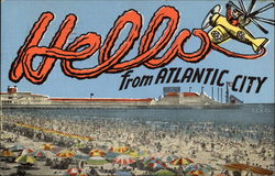 Hello from Atlantic City Postcard