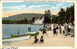 Bathing Beach at Lake Pleasant Postcard