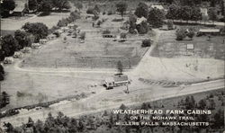 Aerial View of Weatherhead Farm Cabins on the Mohawk Trail Postcard