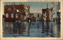 Flood View on Second Street, January 1937 Maysville, KY Postcard Postcard