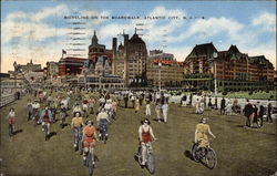 Bicycling on the Boardwald Postcard