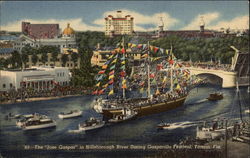 The "Jose Gaspar" in Hillsborough River During Gasparilla Festival Tampa, FL Postcard Postcard