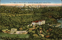 Villa Viscaya, Deering Estate and Miami Skyline Florida Postcard Postcard