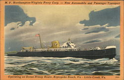 M.V. Northampton-Virginia Ferry Corp Postcard