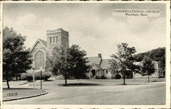 Congregational Church Wareham, MA Postcard Postcard