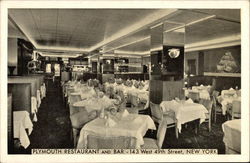 Plymouth Restaurant and Bar New York, NY Postcard Postcard