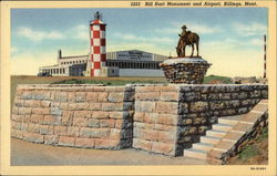 Bill Hart Monument and Airport Billings, MT Postcard Postcard