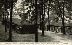 Tent Cottages, Conference Point Camp on Lake Geneva Postcard