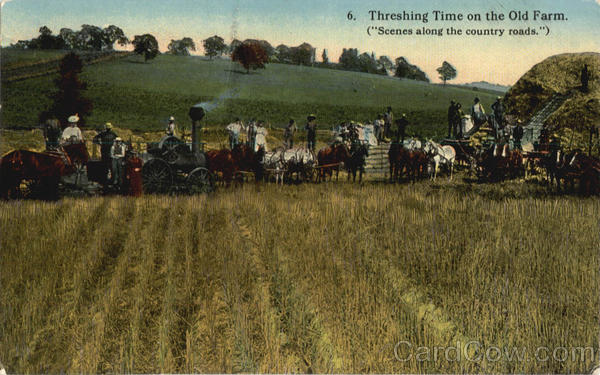 Threshing tine On The Old Farm Farming