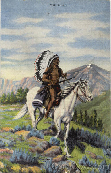 The Chief on Horseback Native Americana