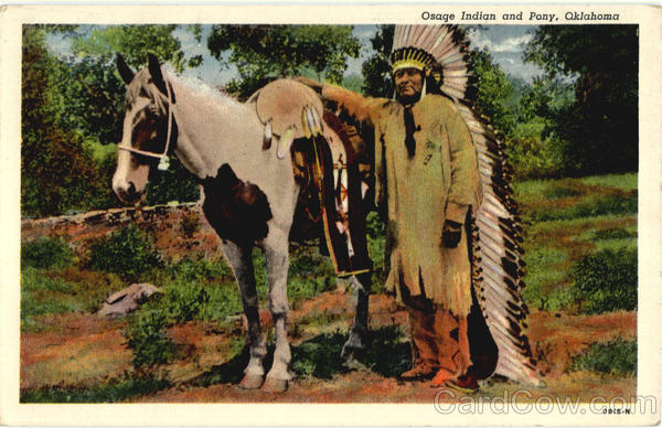 Osage Indian And Pony Native Americana