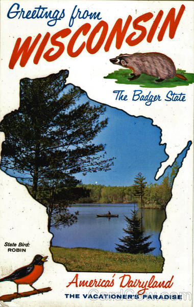 Wisconsin State Outline Scenic