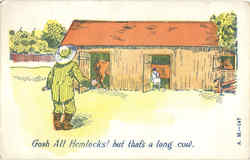 Gosh thats a long Cow! Postcard