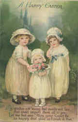 A Happy Easter With Children Postcard Postcard