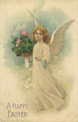 A Happy Easter With Angels Postcard Postcard