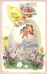 A Happy Easter Eggs Postcard Postcard