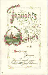 Thoughts And Wishes With Greetings Sincere Windmills Postcard Postcard