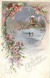 Birthday Congratulations Windmills Postcard Postcard