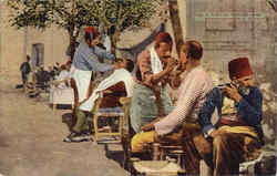 A Turkish Barber Shop Postcard