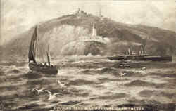 Douglas Head & Lighthouse From The Sea Postcard