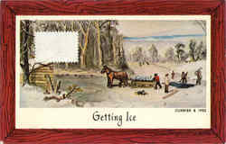 Getting Ice Farming Postcard Postcard