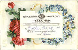Telegram Postal Postcard Postcard