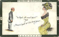 Foolish Questions Comic, Funny Postcard Postcard