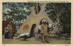 Winnebago Indians with Travois, The Dells of the Wisconsin River Postcard