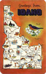 Map of Idaho Postcard