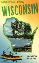 Wisconsin State Outline Postcard