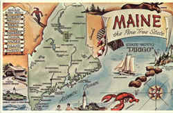 Maine The Pine Tree State Scenic, ME Postcard Postcard