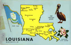 Louisiana The Pelican State Postcard