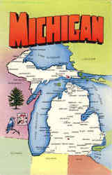 State of Michigan Postcard