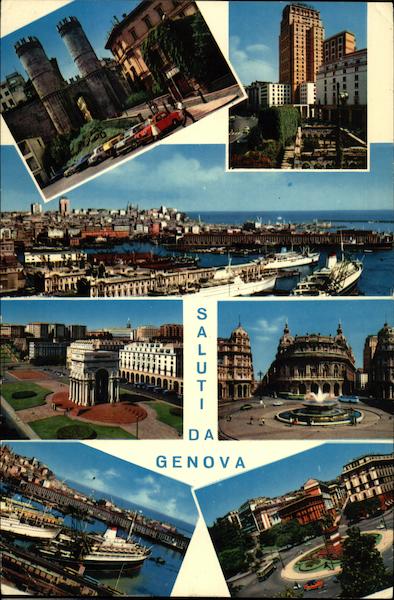 Various Views of City Genoa Italy