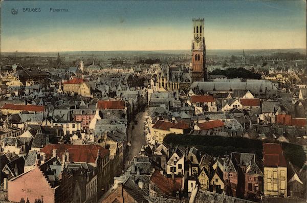 Panoramic View of City Bruges Belgium