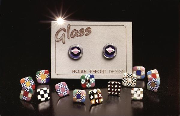 Noble Effort Design Glass Earrings Modern (1970's to Present)
